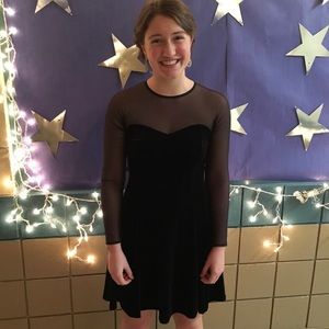 Vintage Velvet Dress With Mesh Detail